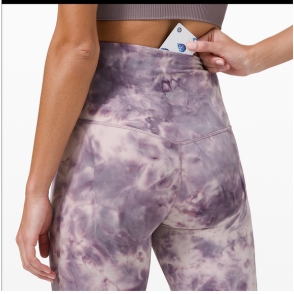 Lululemon align pant criss cross waist size 12 diamond dye pink bliss - Picture 4 of 16